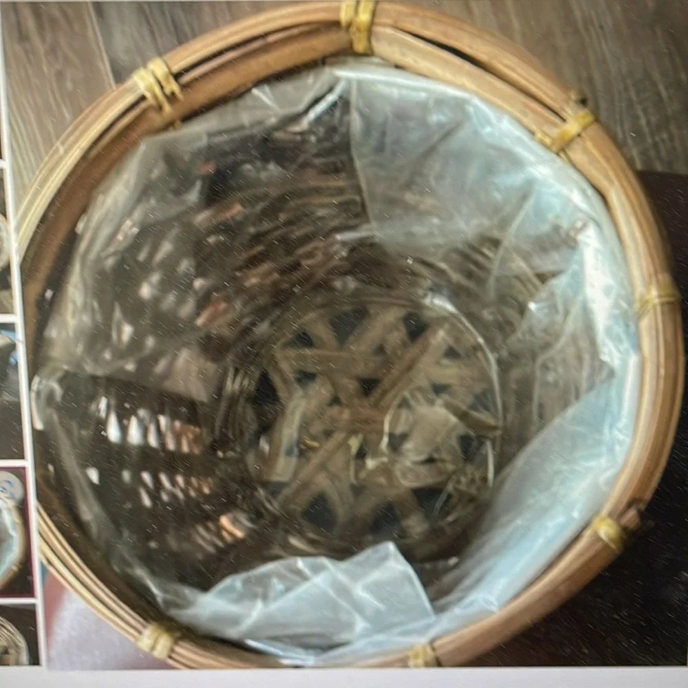 2 Natural Woven Baskets for plants and flowers
